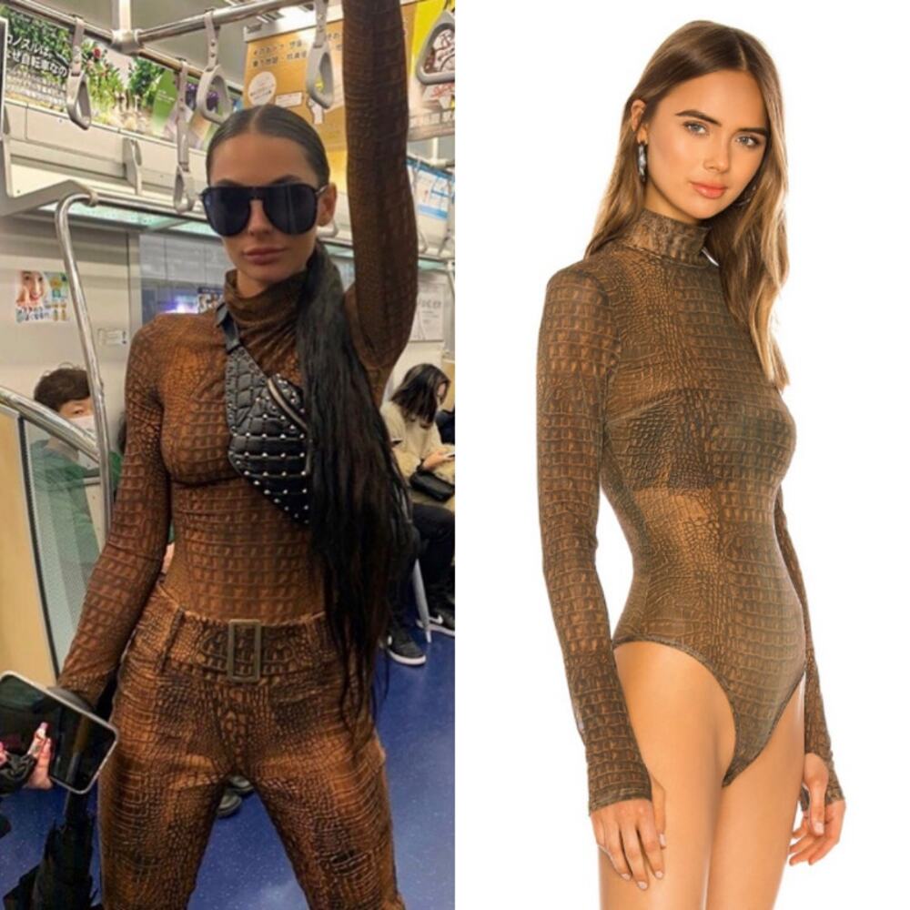 I.AM.GIA Kenzie Bodysuit 2.0 Croc Animal Print Loud‎ Streetwear NYC Small